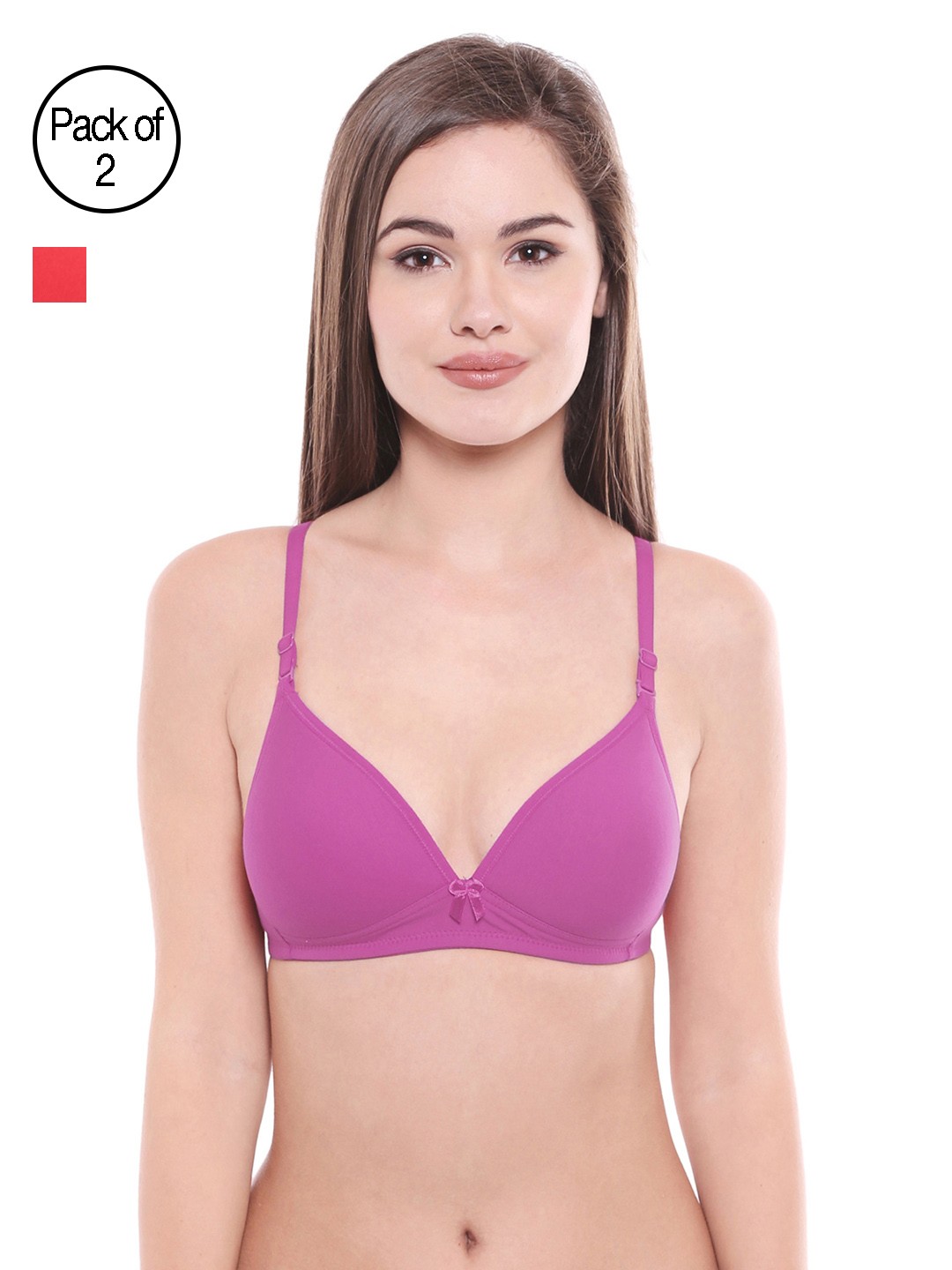 

Bodycare Pack of 2 Assorted Lightly Padded T-shirt Bras E6552LOVRE