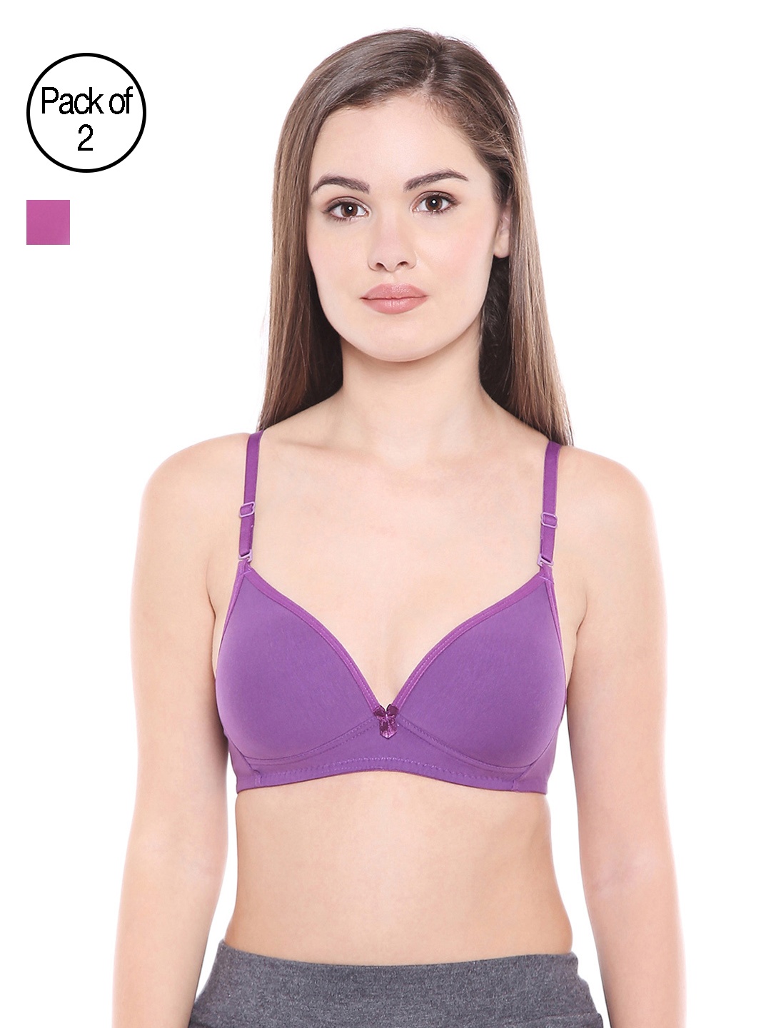 

Bodycare Pack of 2 Assorted Lightly Padded T-shirt Bras E6552DPULOV