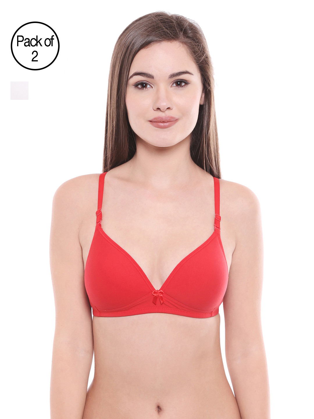 

Bodycare Women Pack of 2 Assorted Lightly Padded T-shirt Bras E6552REW