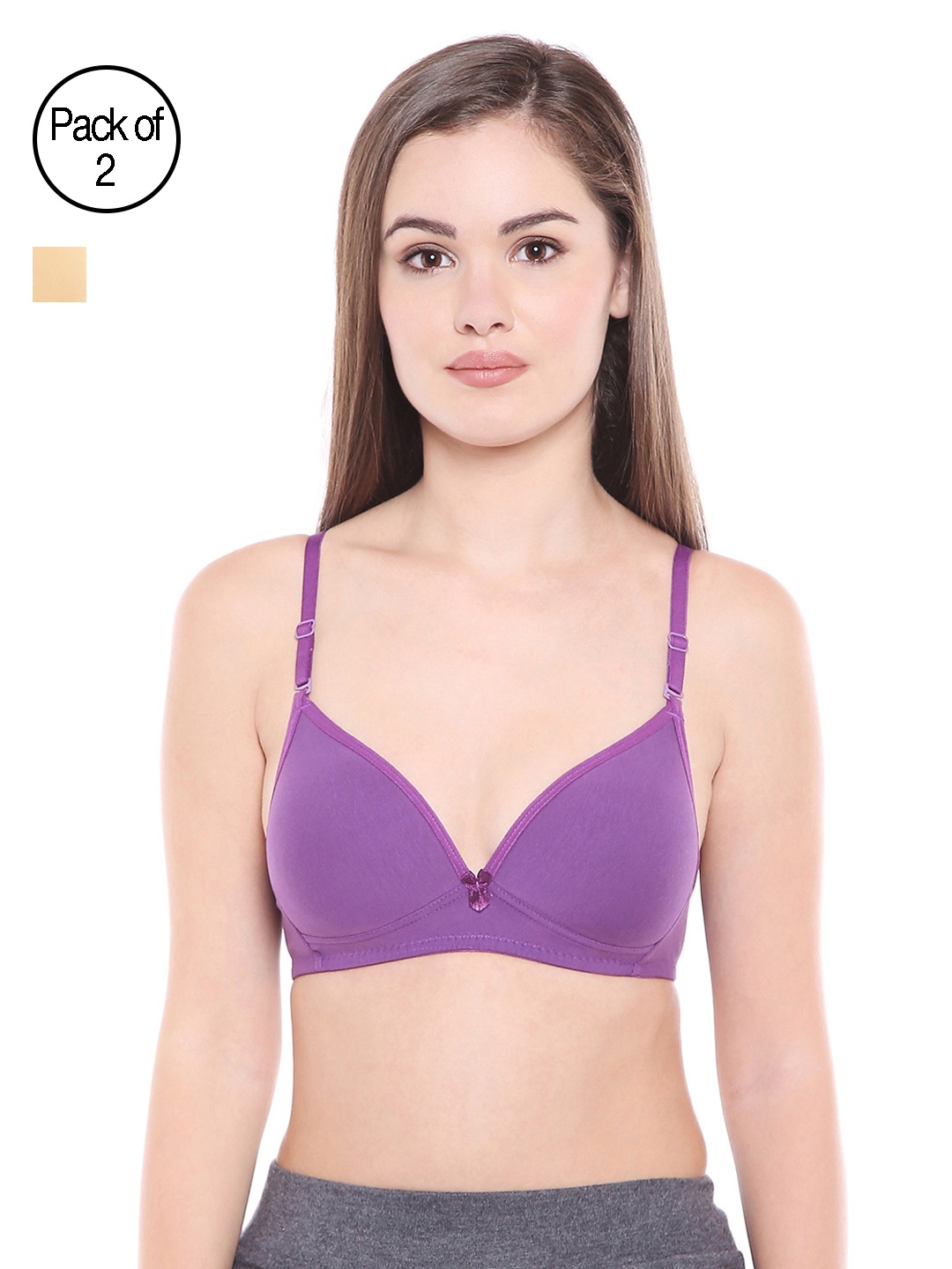 

Bodycare Pack of 2 Assorted Lightly Padded T-shirt Bras E6552DPUS