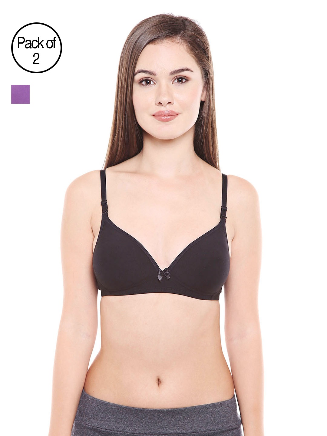 

Bodycare Pack of 2 Assorted Lightly Padded T-shirt Bras E6552BDPU