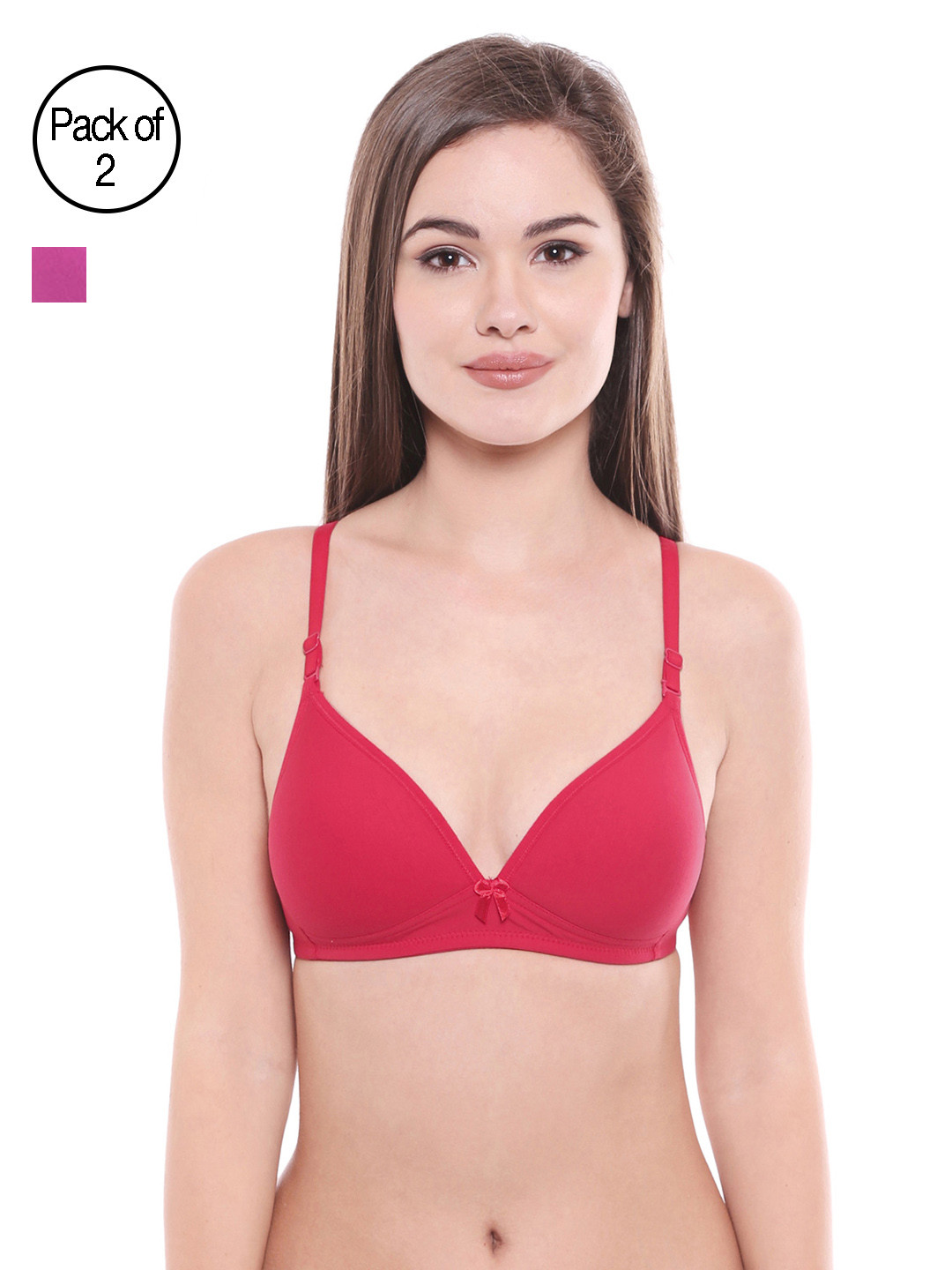 

Bodycare Women Pack of 2 Assorted Lightly Padded T-shirt Bras E6552RAWI