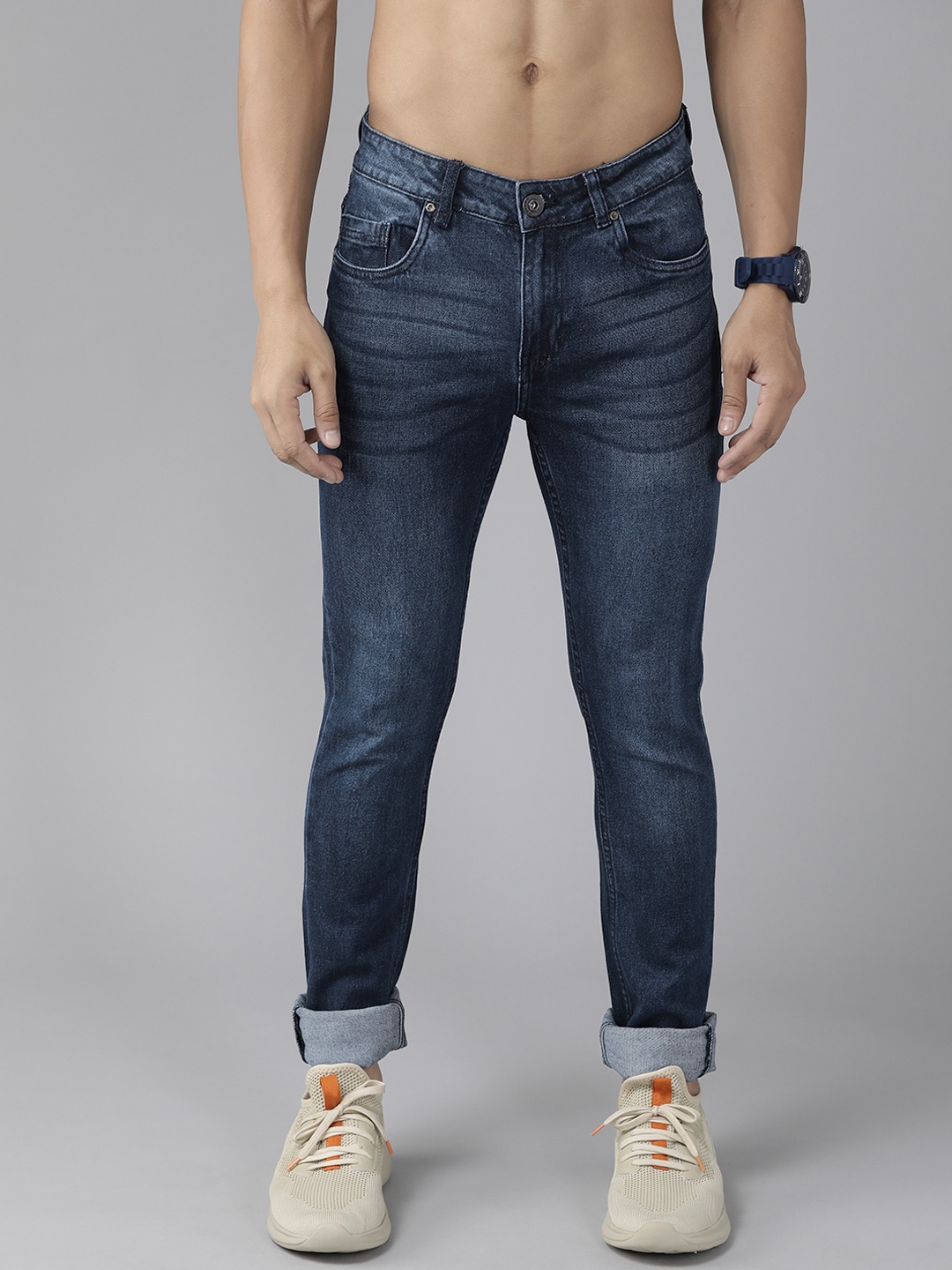 

Roadster Men Navy Blue Skinny Fit Light Fade Stretchable Jeans
