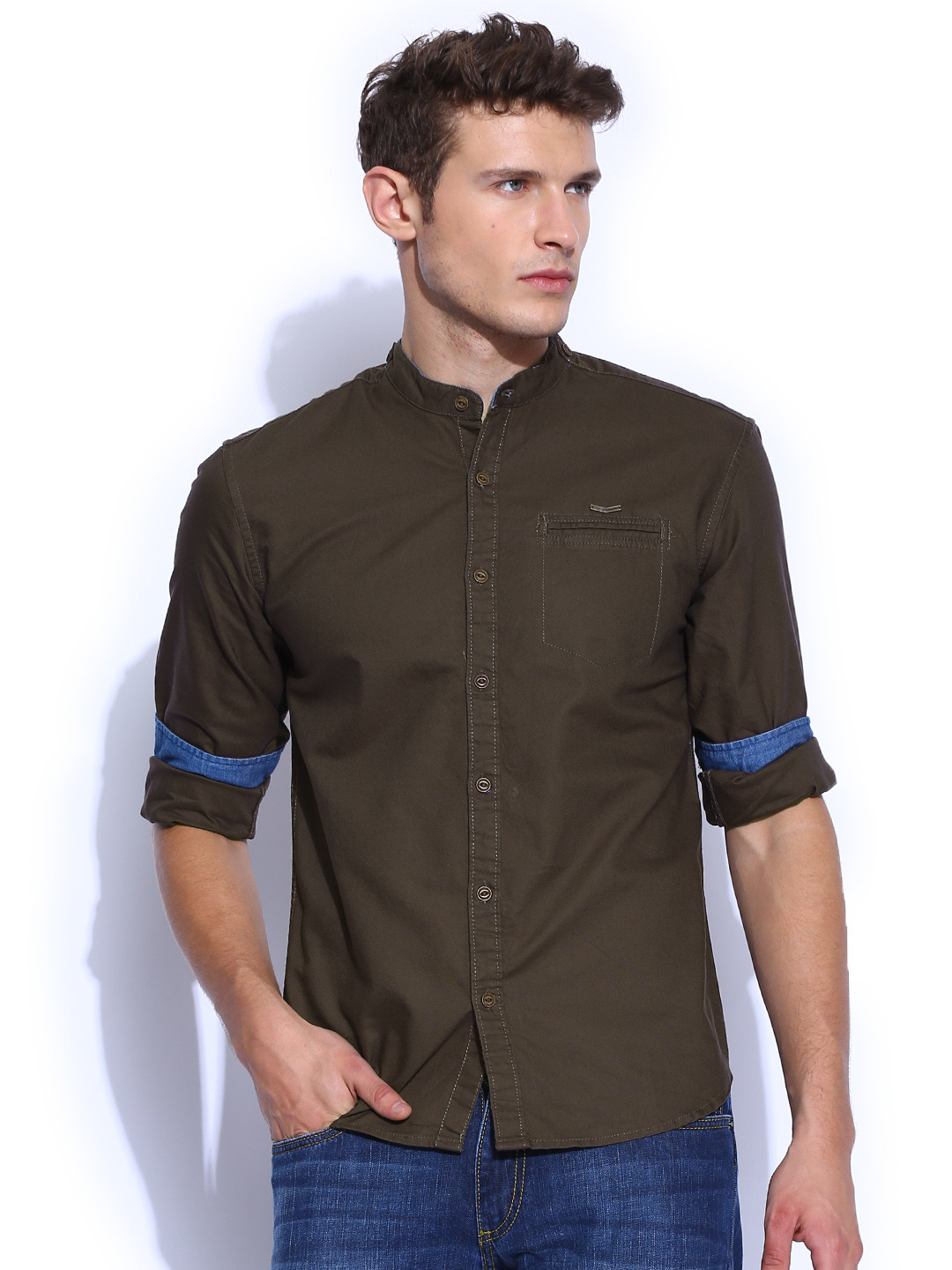 

Locomotive Brown Casual Shirt