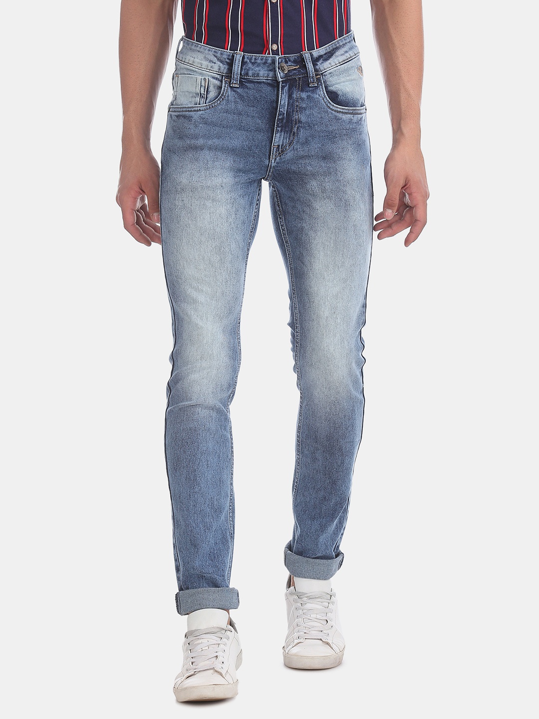 

Flying Machine Men Blue Skinny Fit Low-Rise Clean Look Stretchable Jeans