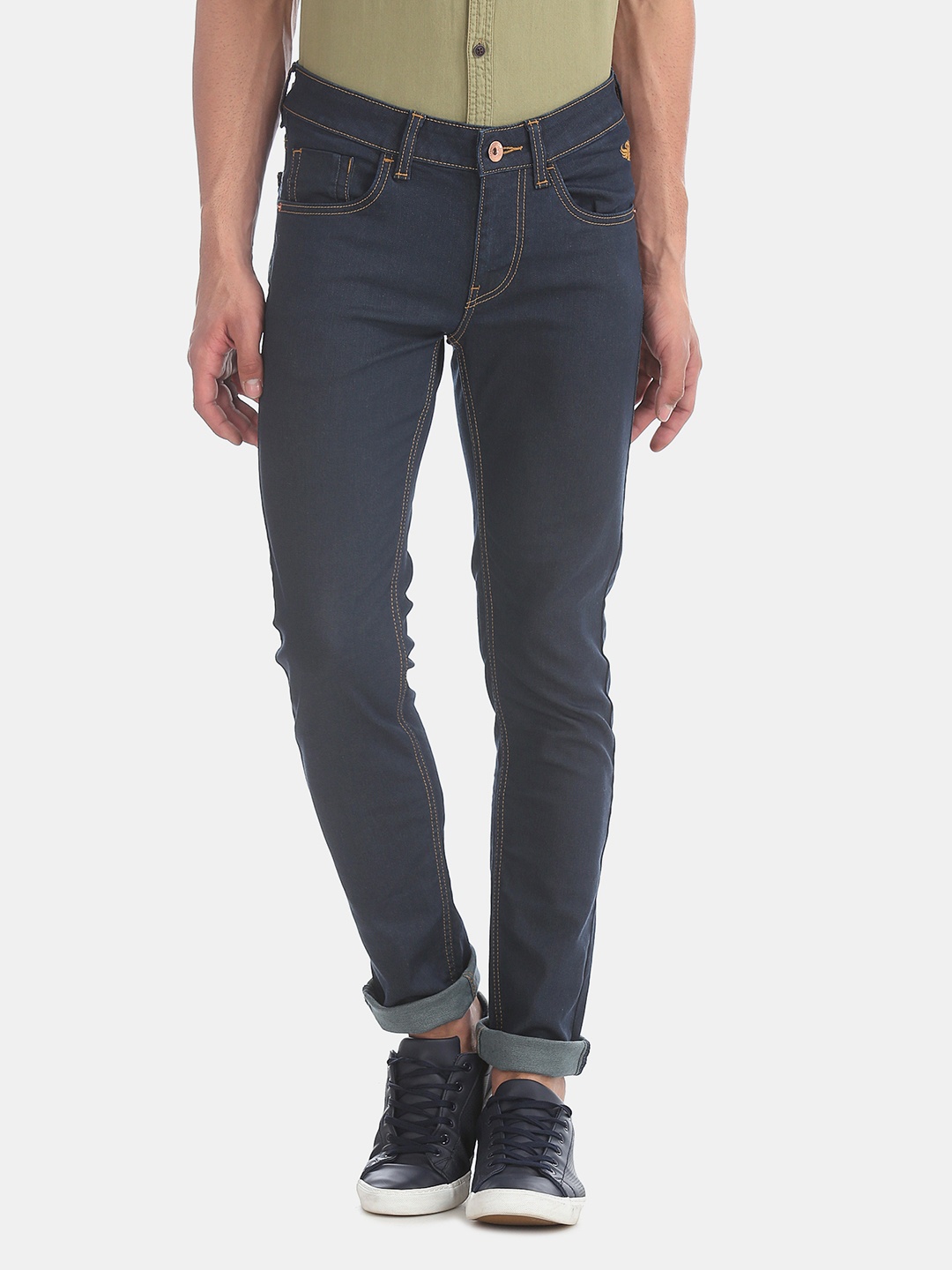 

Flying Machine Men Blue Skinny Fit Low-Rise Clean Look Stretchable Jeans
