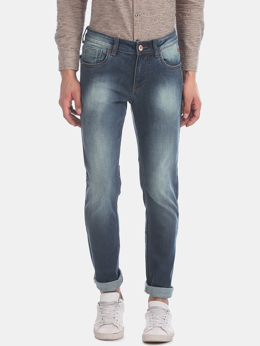

Flying Machine Men Navy Blue Slim Tapered Michael Mid-Rise Clean Look Stretchable Jeans