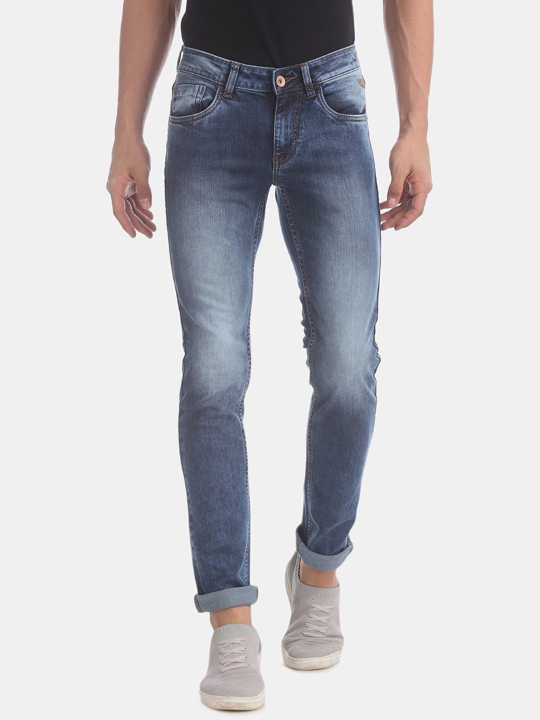 

Flying Machine Men Blue Skinny Fit Low-Rise Clean Look Stretchable Jeans