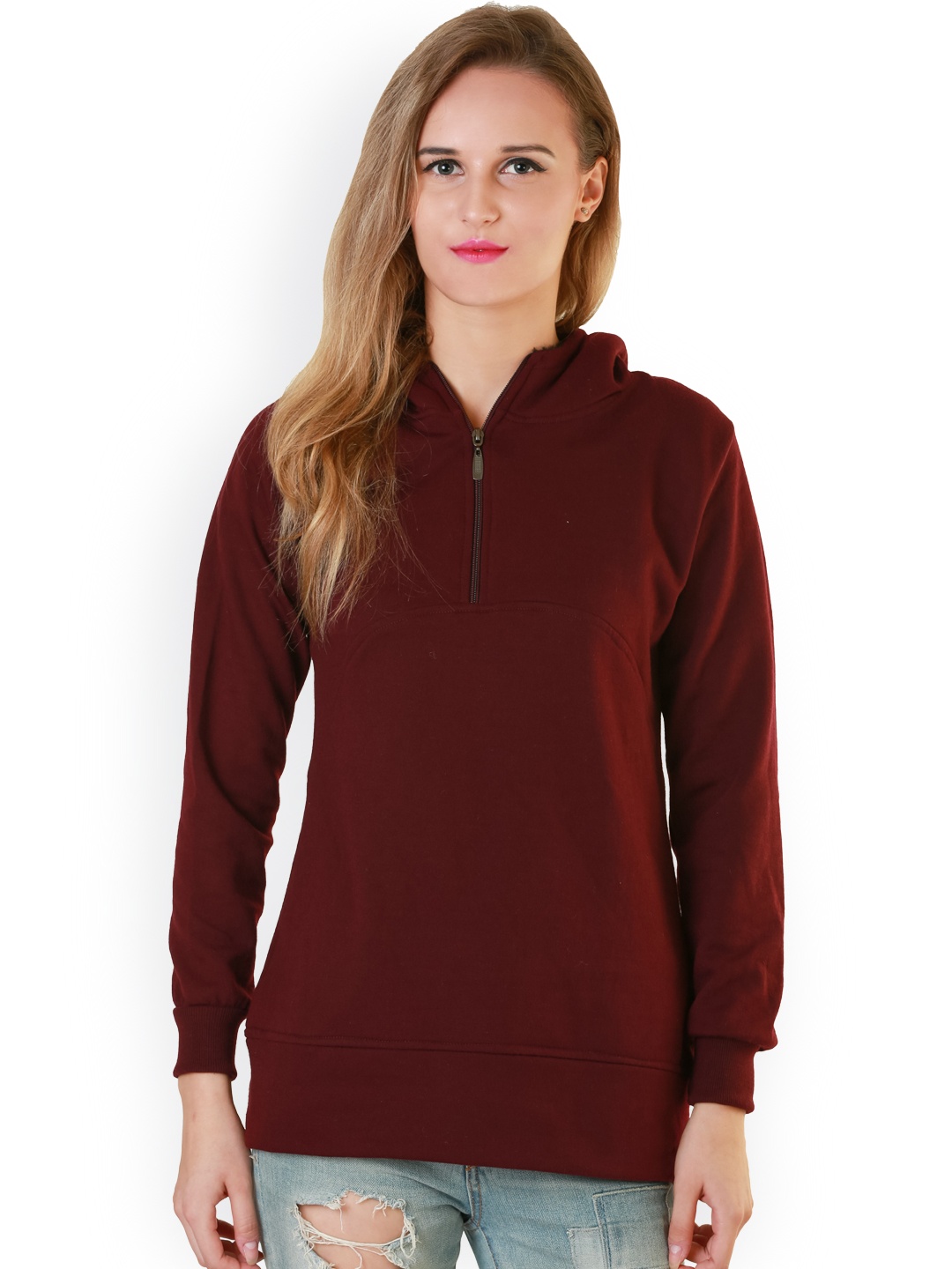 

Belle Fille Maroon Hooded Sweatshirt