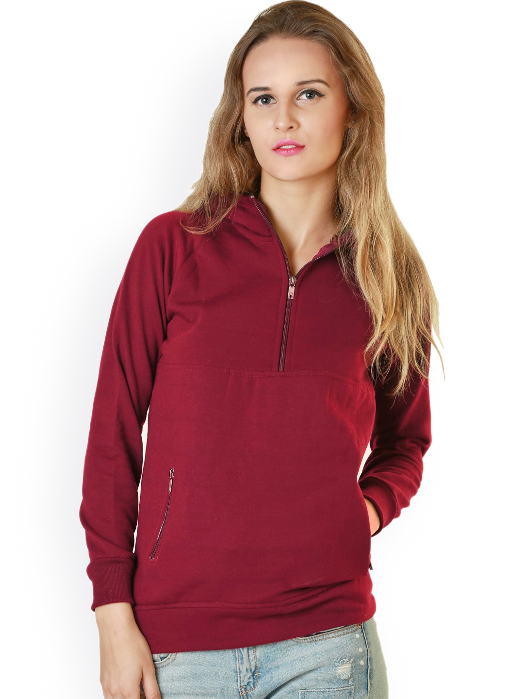 

Belle Fille Maroon Hooded Sweatshirt