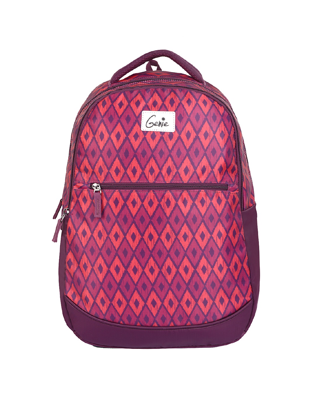 

Genie Unisex Geometric Print Backpack with Zip Pouch, Purple