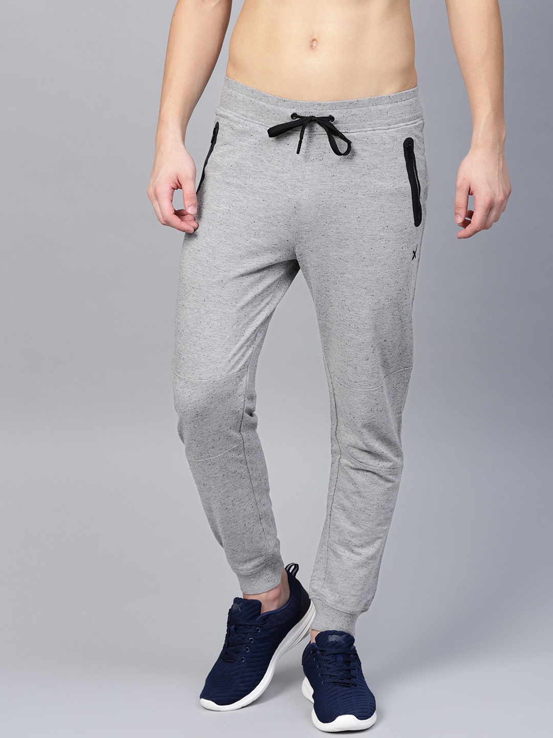 

HRX by Hrithik Roshan Men Grey Melange Solid Lifestyle Slim Fit Joggers