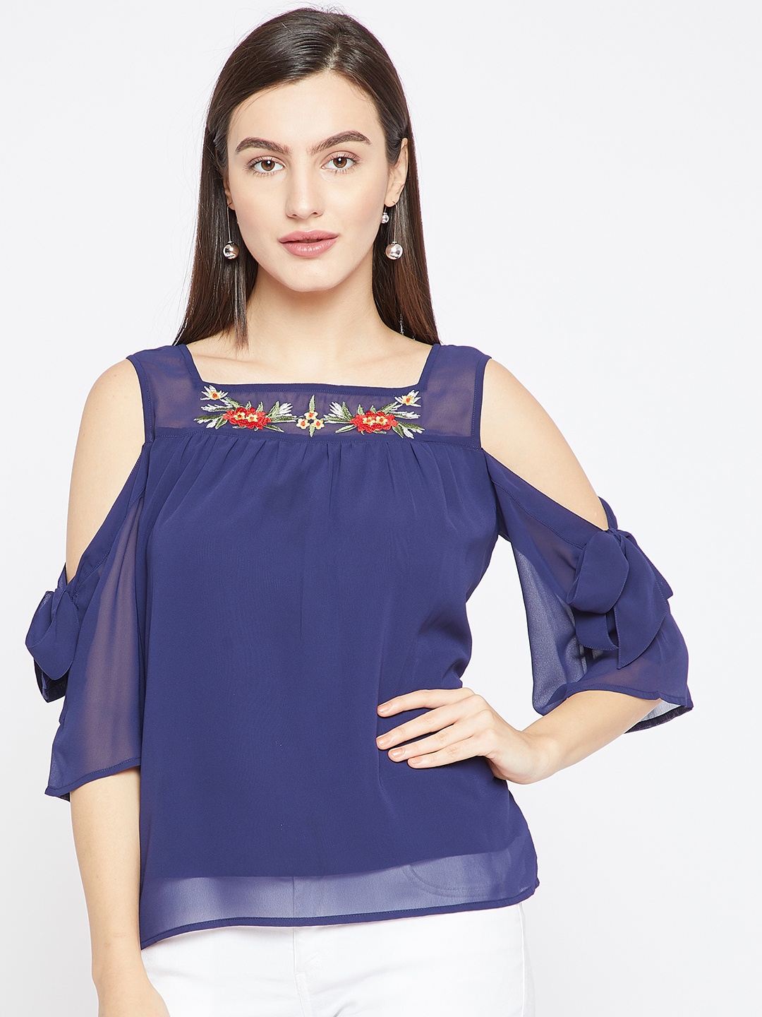 

RARE Women Blue Printed Top