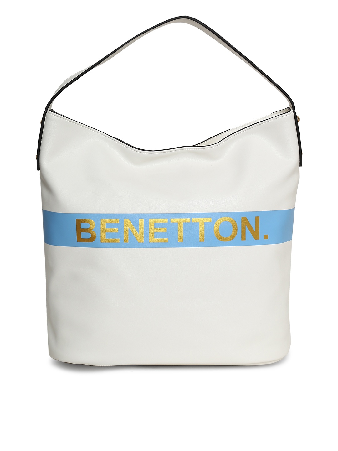 

United Colors of Benetton White & Blue Printed Shoulder Bag