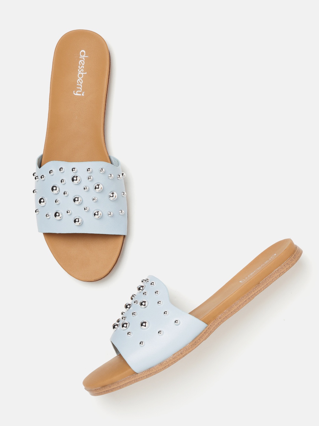 

DressBerry Women Blue Embellished Open Toe Flats