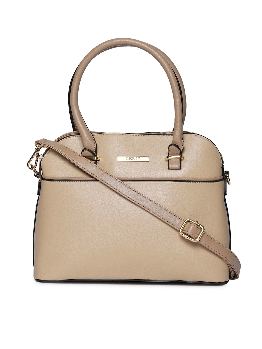 

CERIZ Beige Solid Handheld Bag