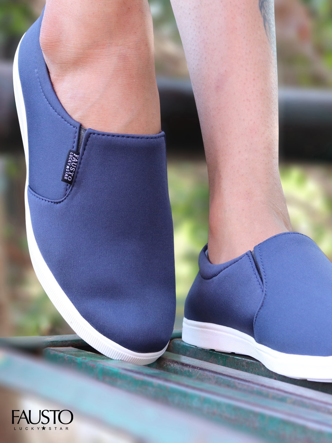 

FAUSTO Men Navy Blue Slip-On Sneakers