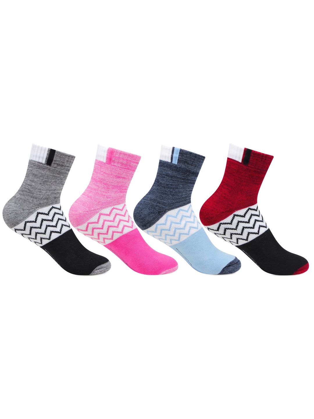 

Bonjour Women Pack of 4 Assorted Ankle Length Socks