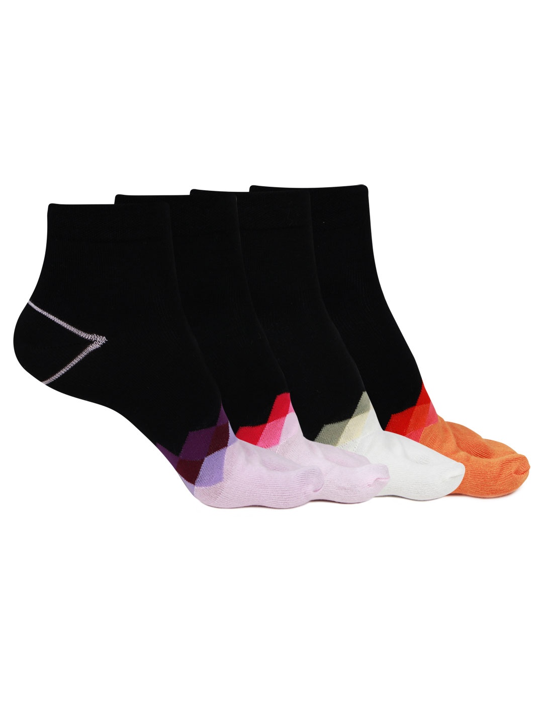 

Bonjour Women Pack of 4 Assorted Ankle-Length Socks