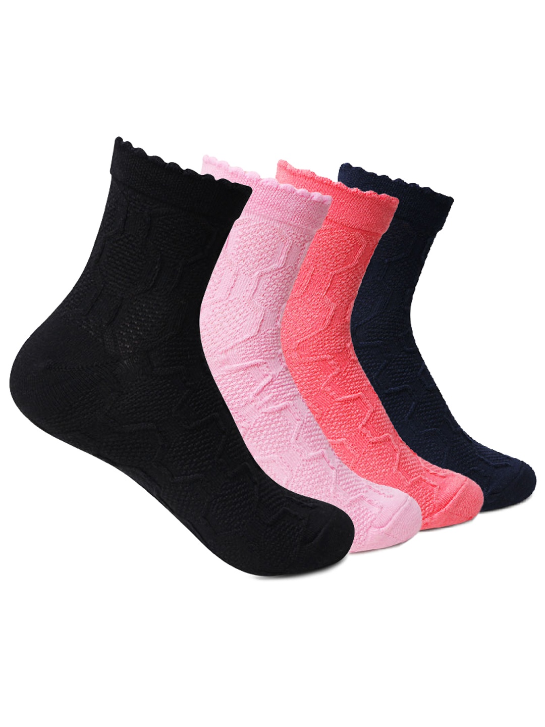 

Bonjour Women Pack of 4 Assorted Ankle Length Socks