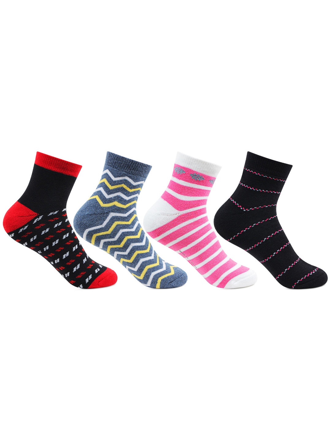 

Bonjour Women Pack of 4 Assorted Ankle Length Socks