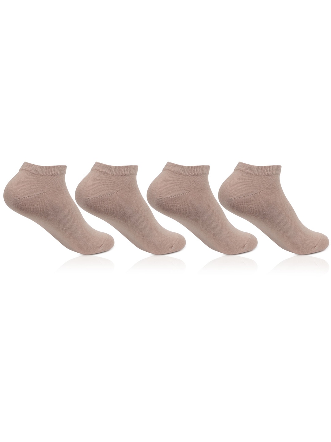 Bonjour Women Pack of 4 Ankle-Length Socks, Nude