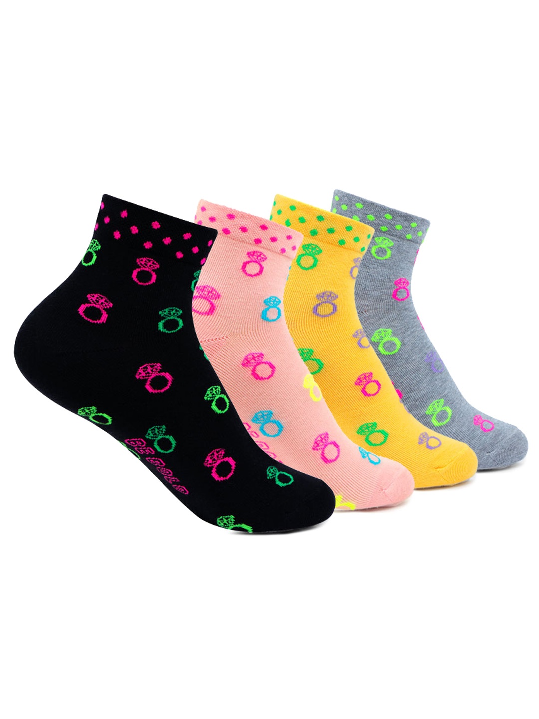 

Bonjour Women Set of 4 Assorted Ankle-Length Socks