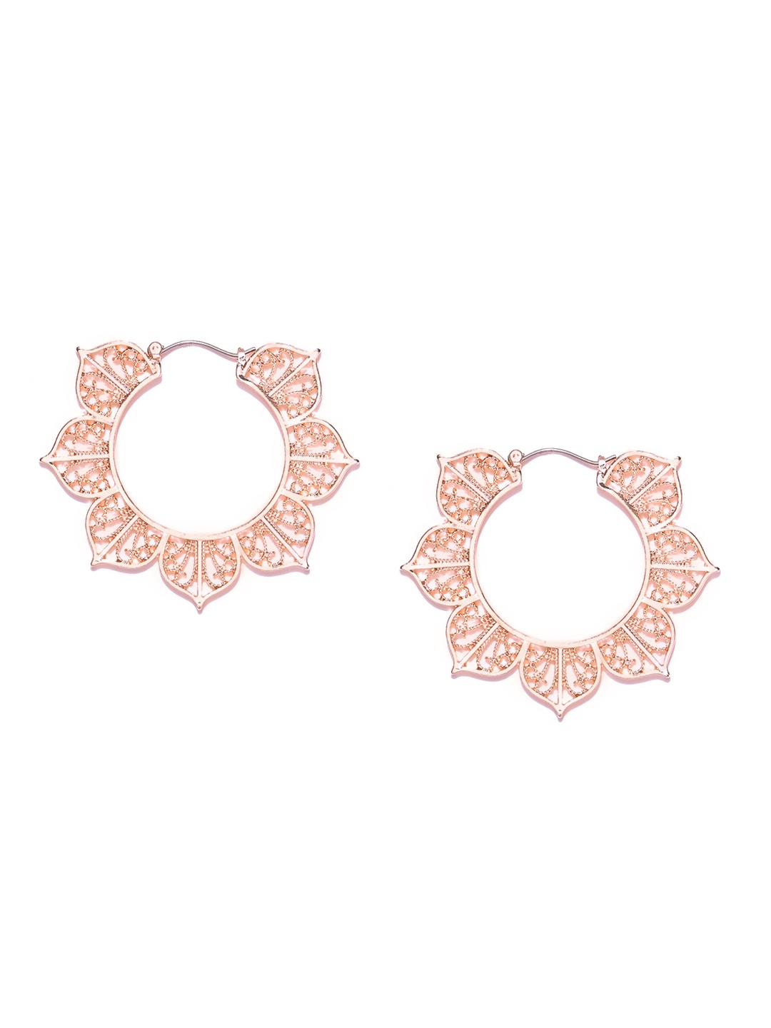 

DressBerry Rose Gold-Plated Circular Hoop Earrings