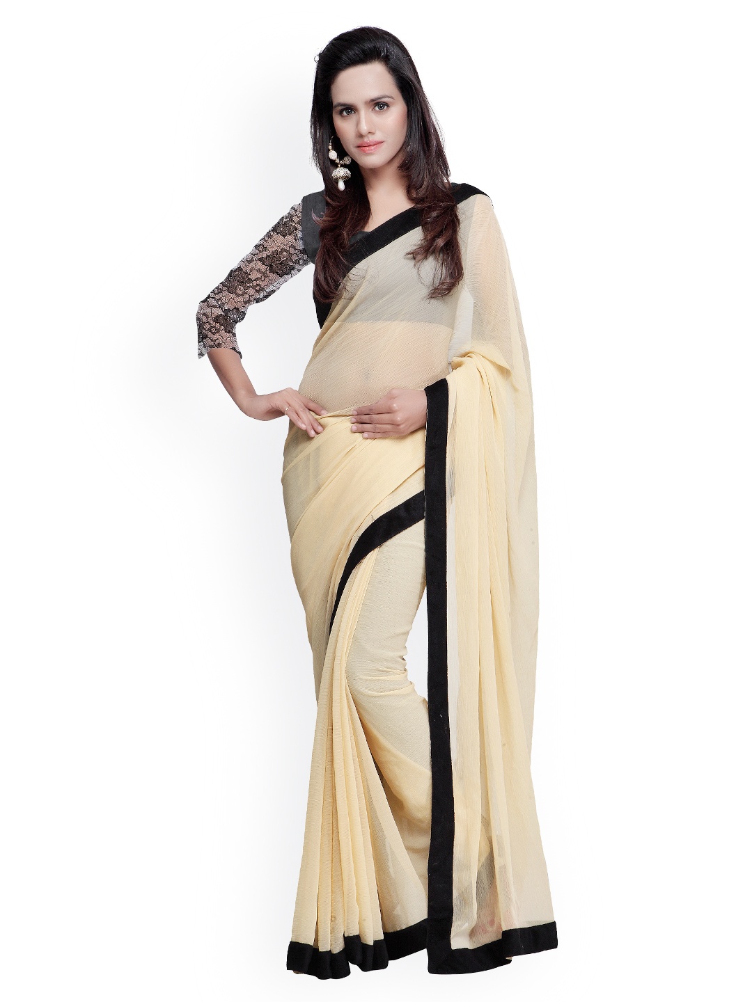 

Kalista Beige Chiffon Saree