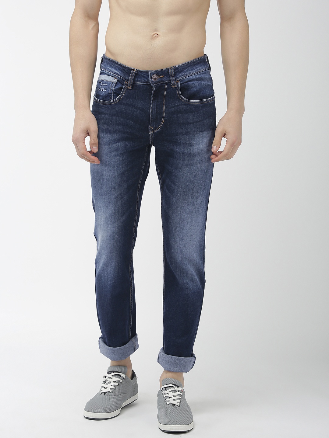 

Flying Machine Men Blue Slim Tapered Michael Fit Mid-Rise Clean Look Stretchable Jeans