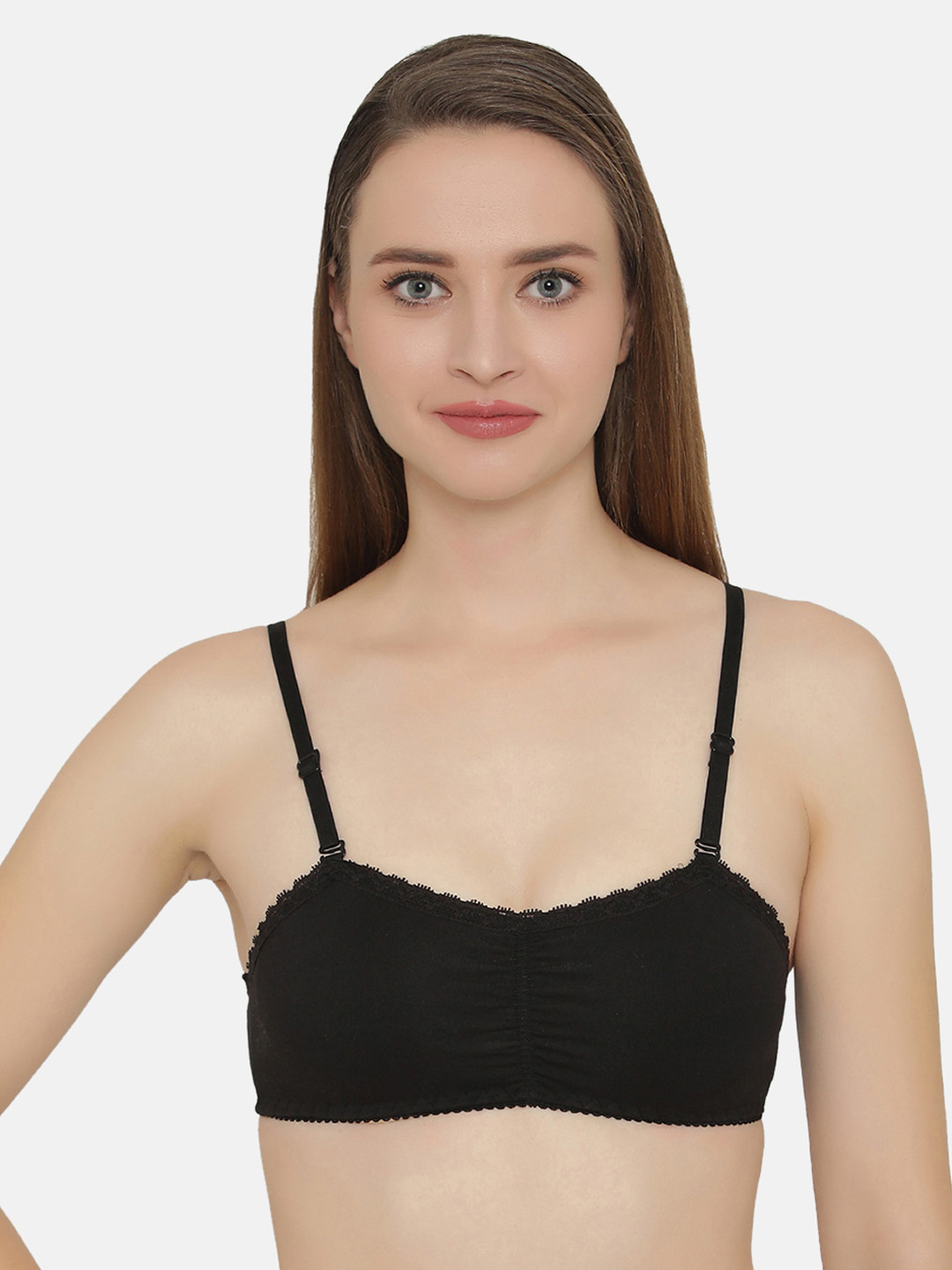 

Clovia Black Solid Non-Wired Non Padded Beginners Bra BB0016P1332