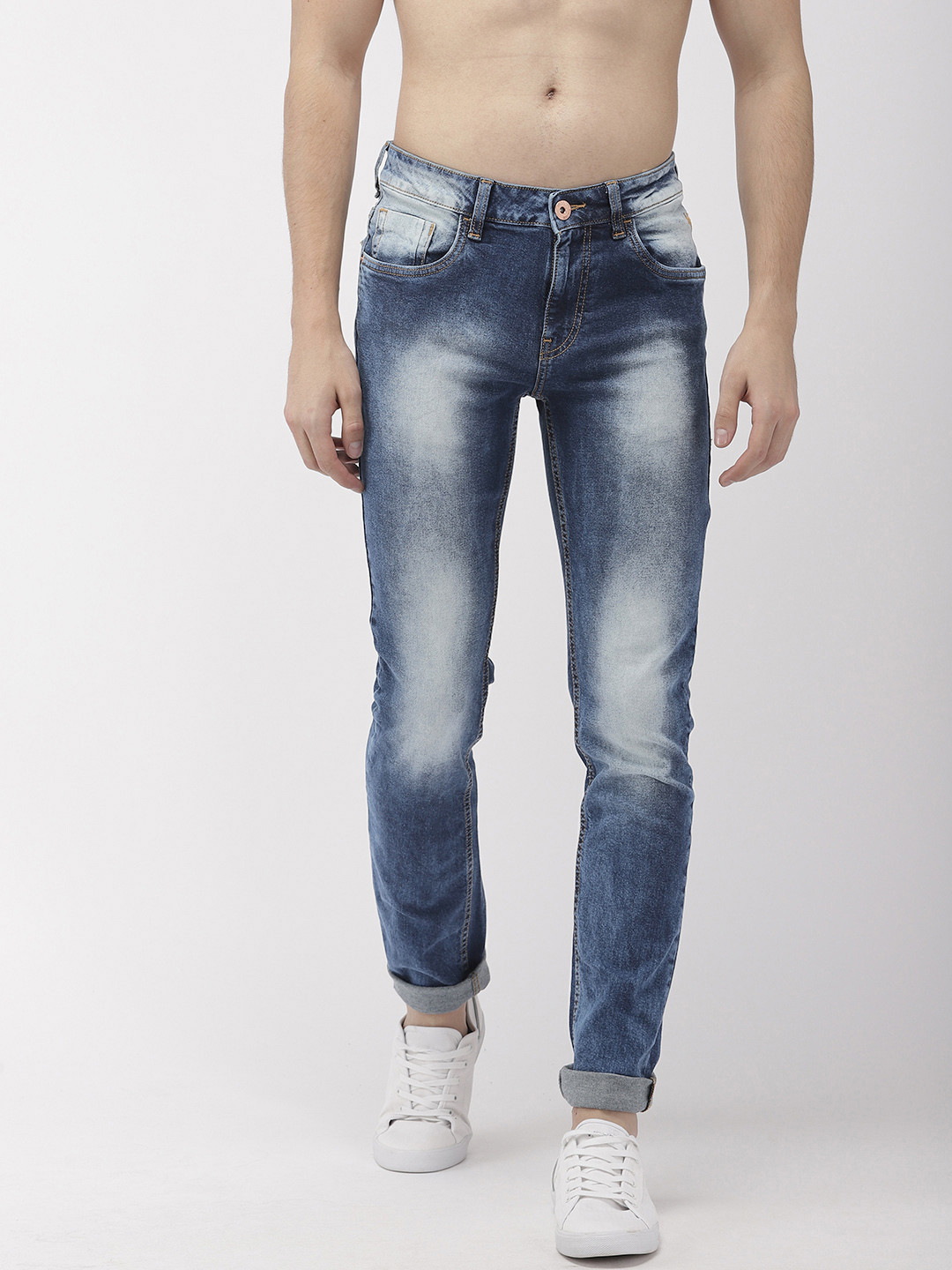 

Flying Machine Men Blue Michael Slim Tapered Fit Mid-Rise Clean Look Stretchable Jeans