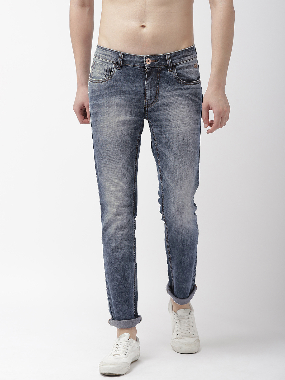 

Flying Machine Men Blue Slim Tapered Michael Fit Mid-Rise Clean Look Stretchable Jeans