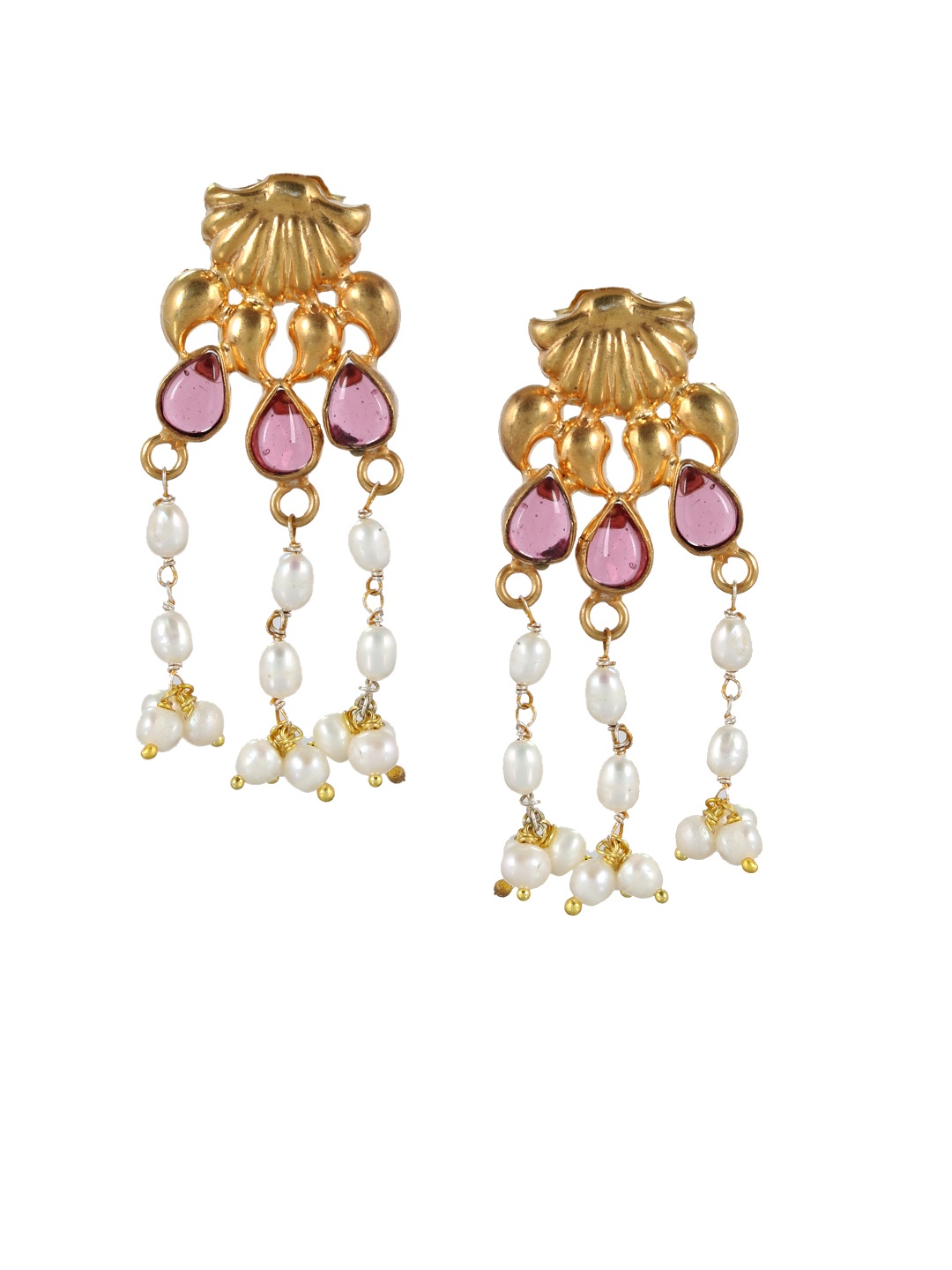 

Silvermerc Designs Gold-Plated & White Classic Sterling Silver Drop Earrings