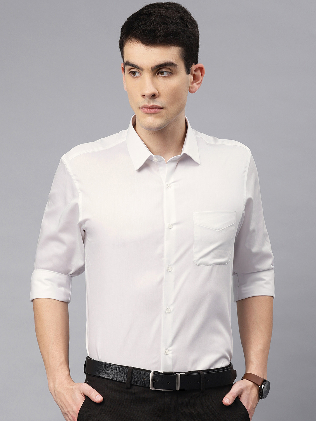 

Peter England Men White Nuvo Regular Fit Solid Formal Shirt