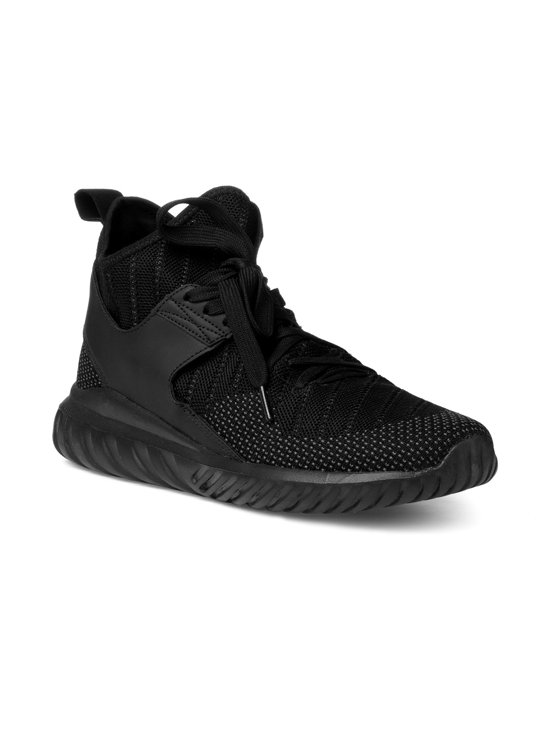 

GIORDANO Men Black Woven Design Synthetic Mid-Top Sneakers