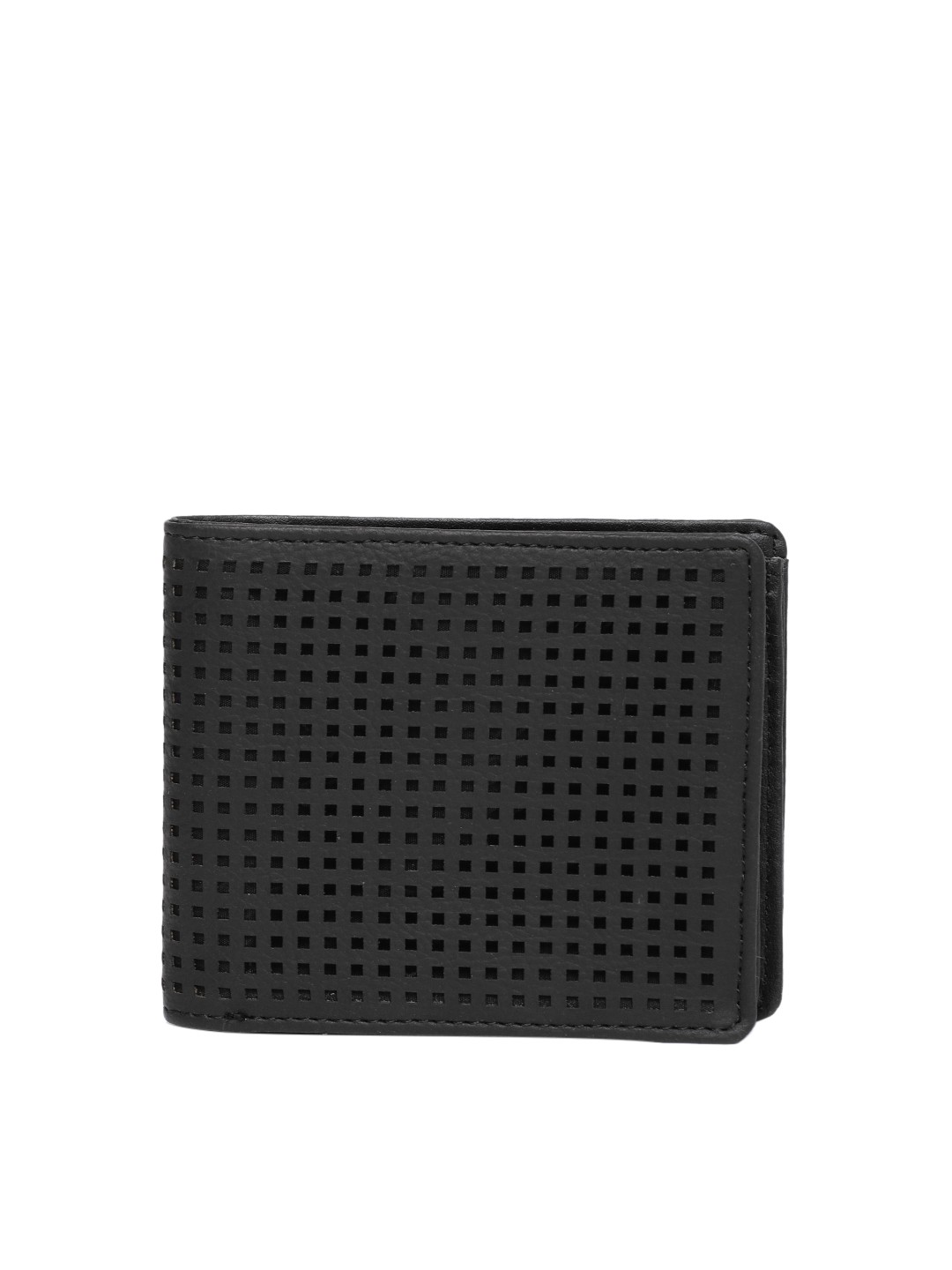 

Baggit Men Black Self Design Two Fold Wallet