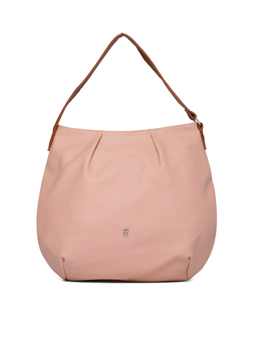 

Baggit Peach-Coloured Solid Hobo Bag