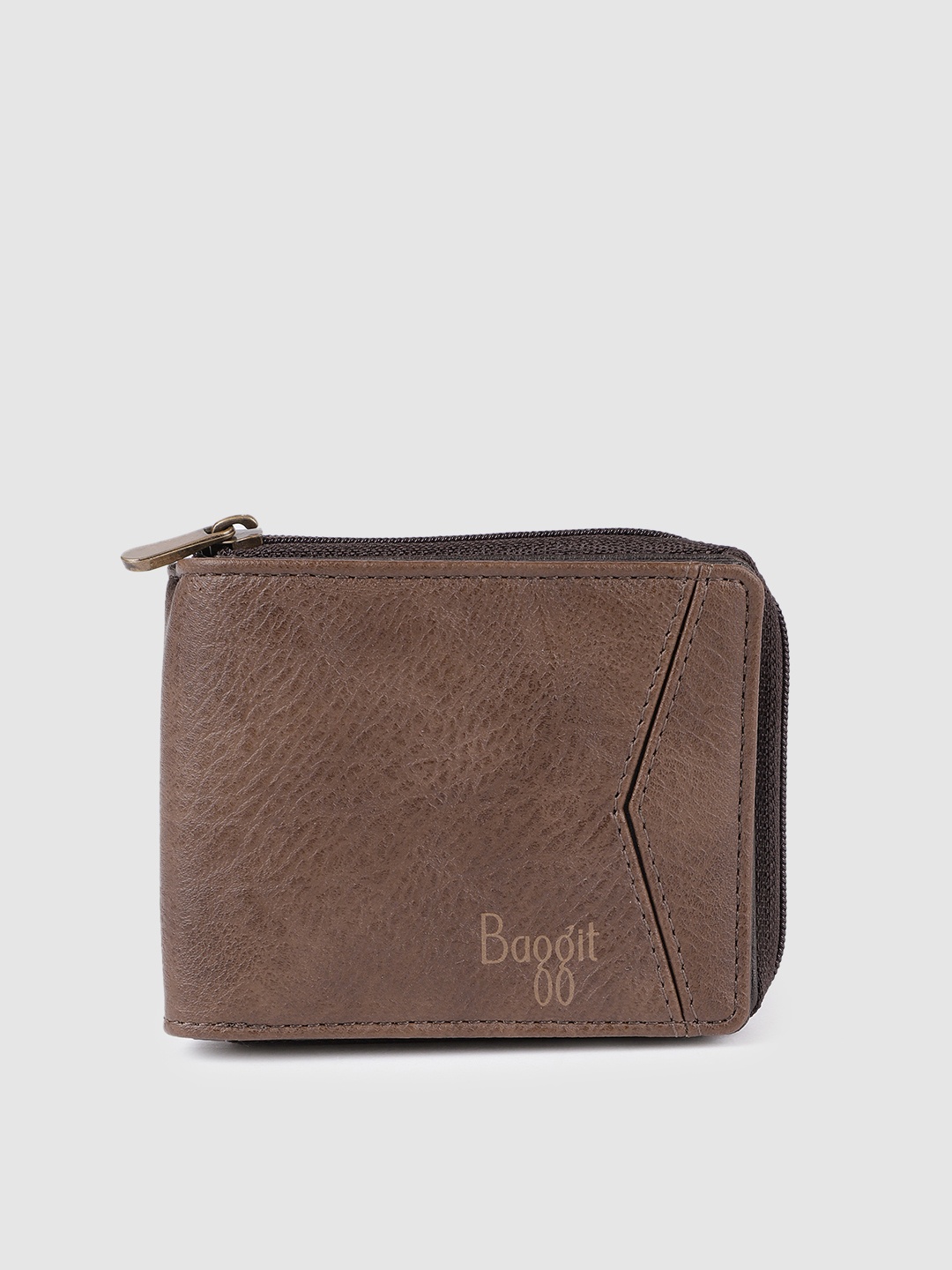 

Baggit Men Brown Solid Two Fold Wallet