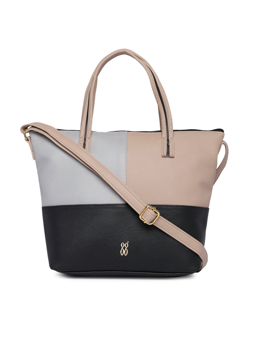 

Baggit Black & Grey Colourblocked Handheld Bag