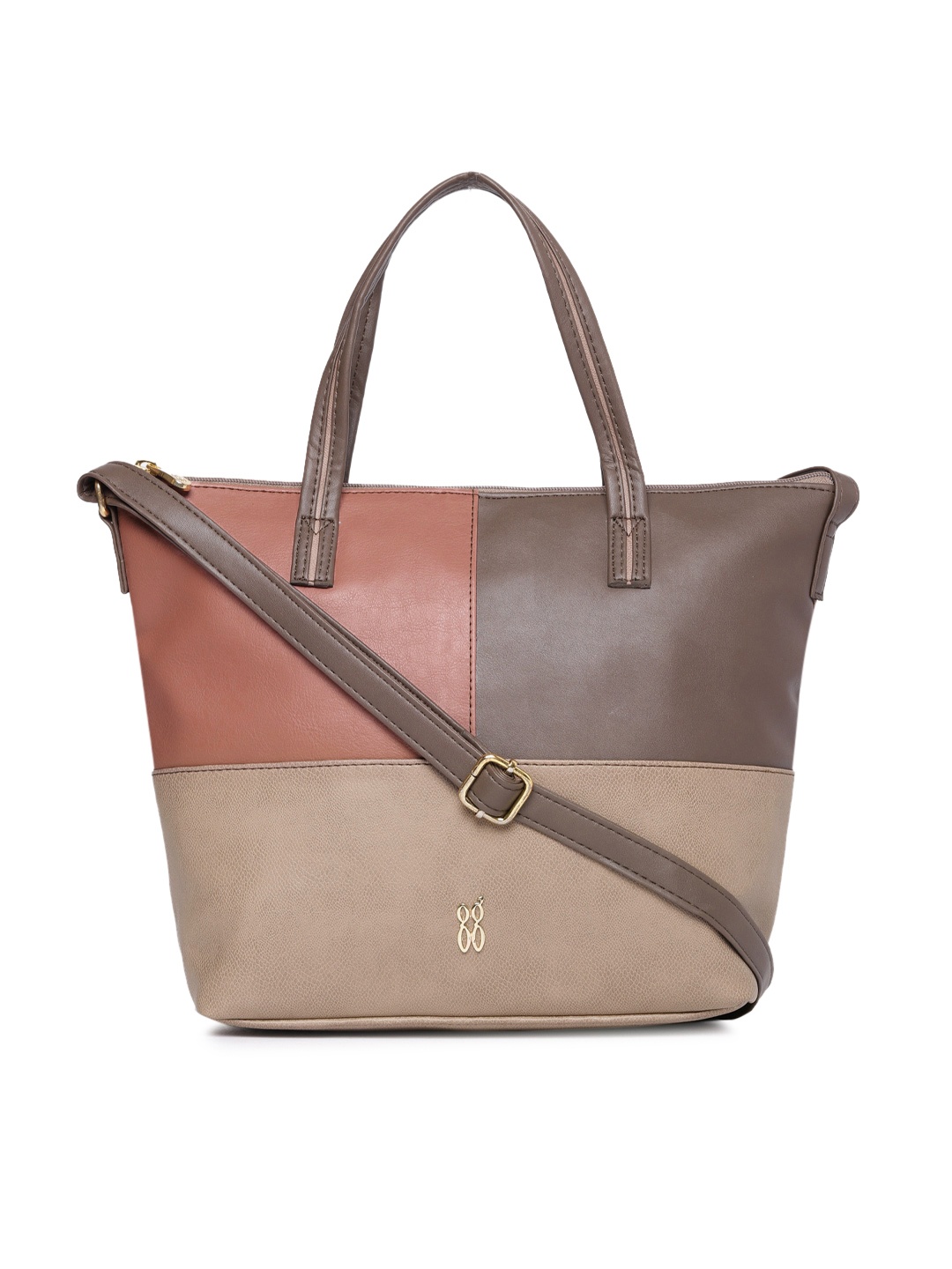 

Baggit Khaki & Brown Colourblocked Shoulder Bag