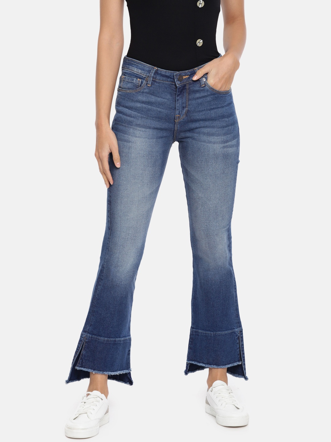 

Moda Rapido Women Blue Bootcut Mid-Rise Clean Look Stretchable Jeans