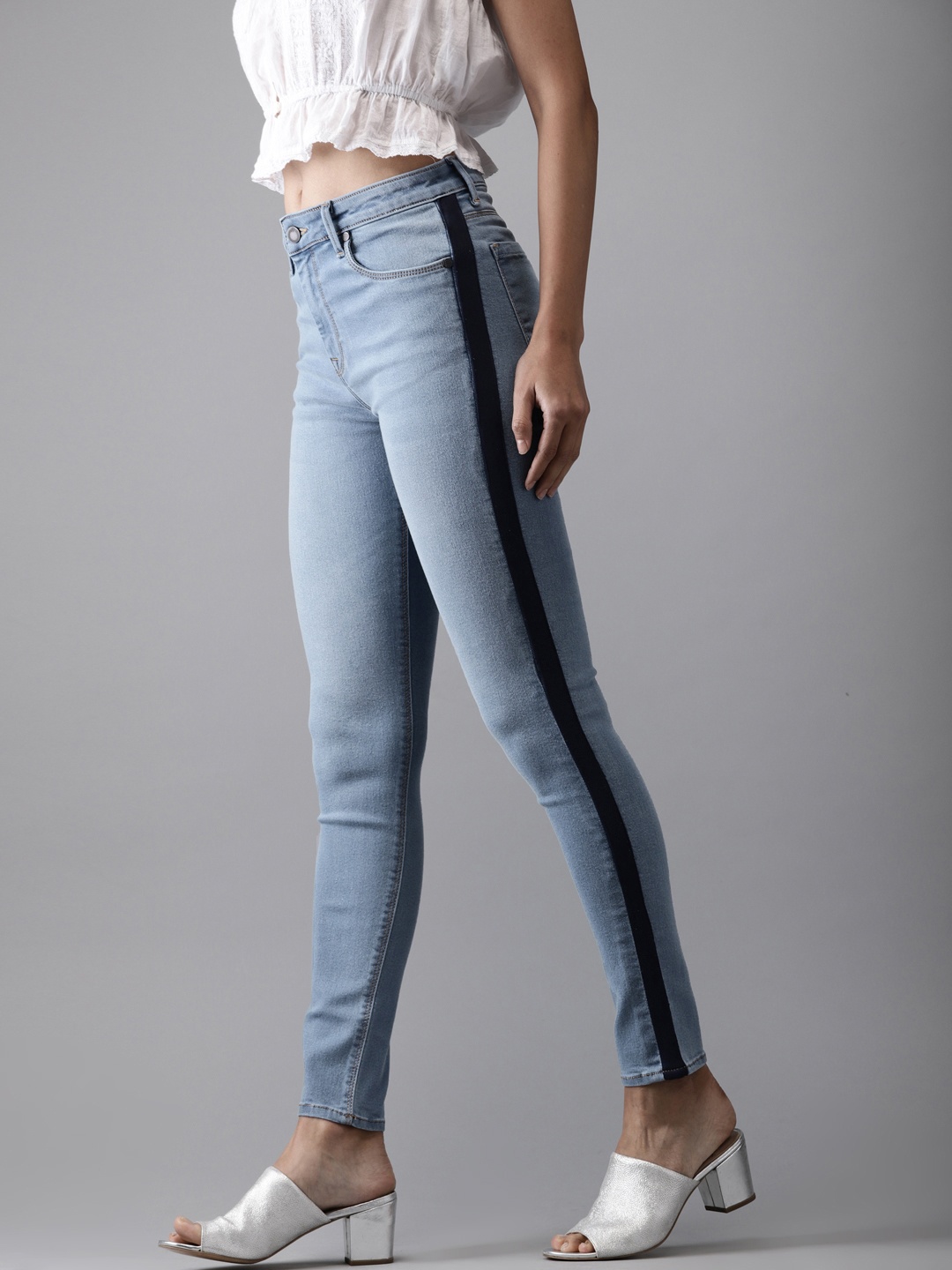 

Moda Rapido Women Blue Skinny Fit High-Rise Clean Look Stretchable Jeans