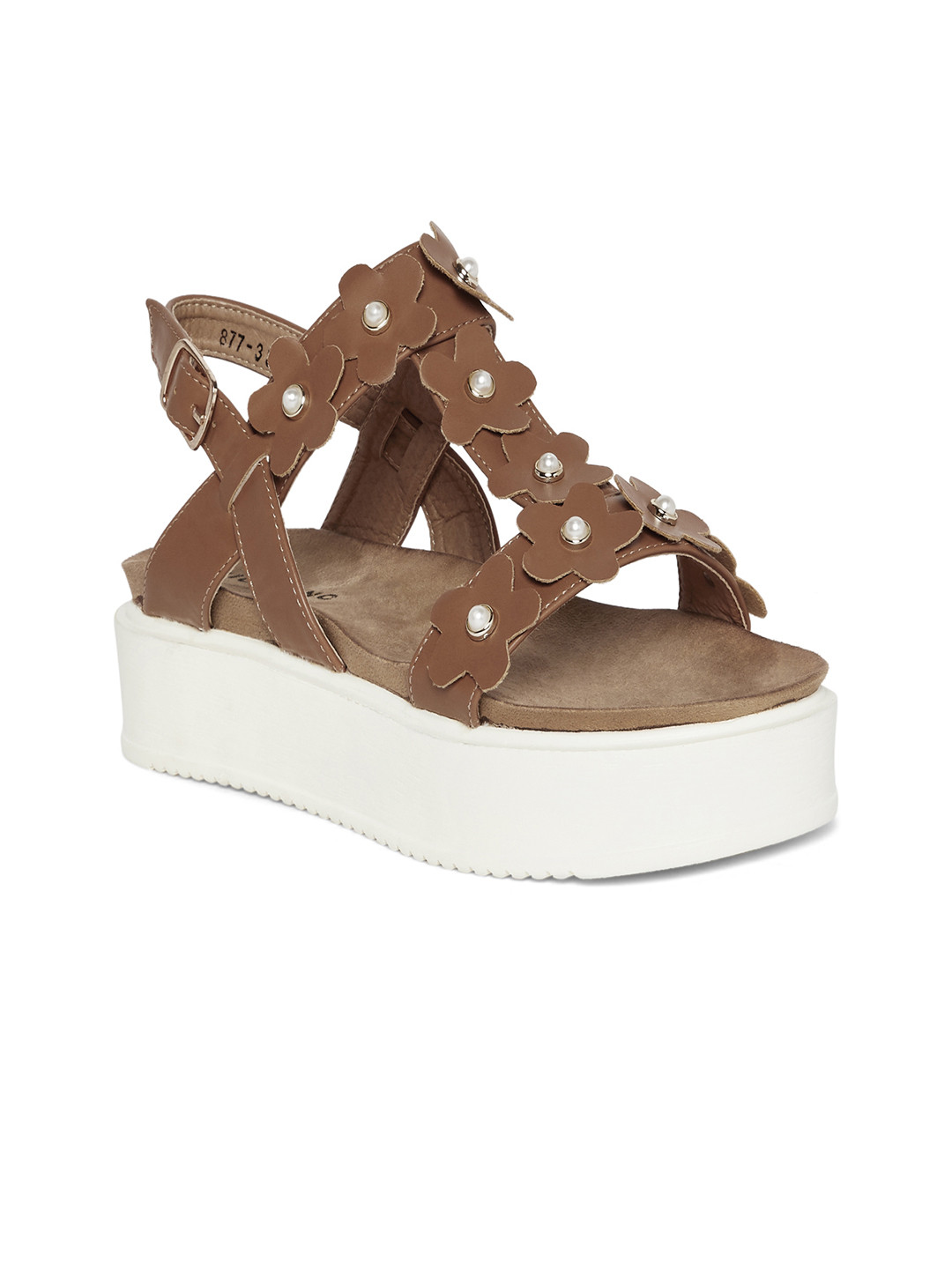 

GIORDANO Women Brown Solid Sandals