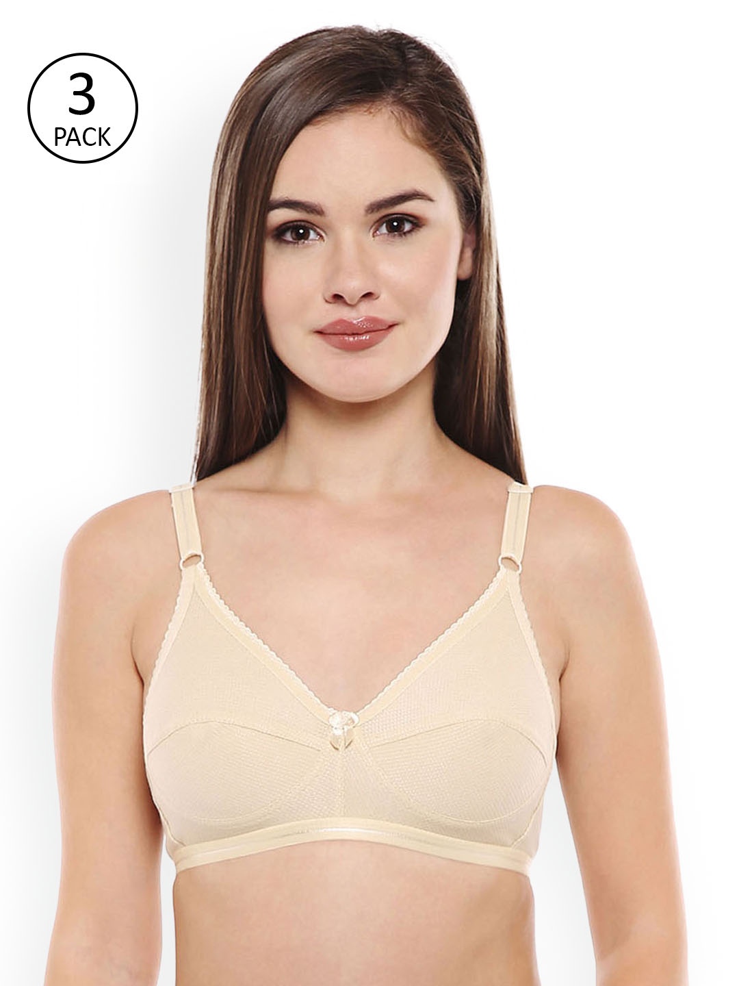 

Bodycare Assorted Solid Pack of 3 Non-Wired Non Padded Everyday Bra E1517S-3PCS