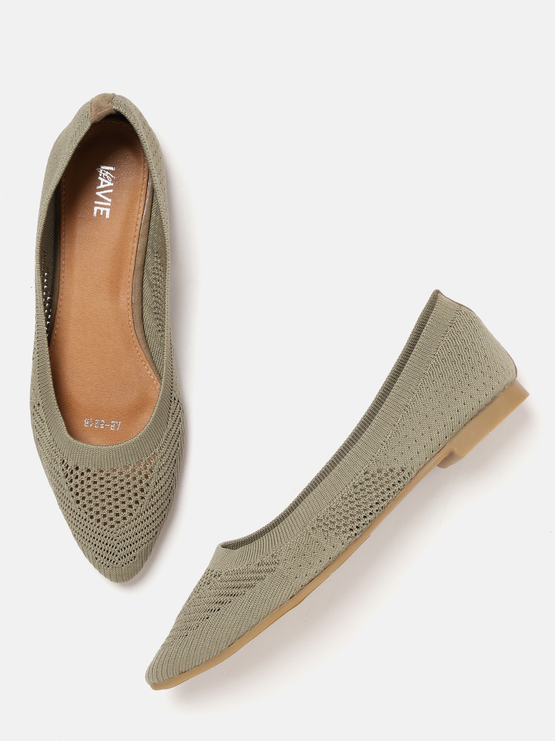 

Lavie Women Olive Green Woven Design Ballerinas