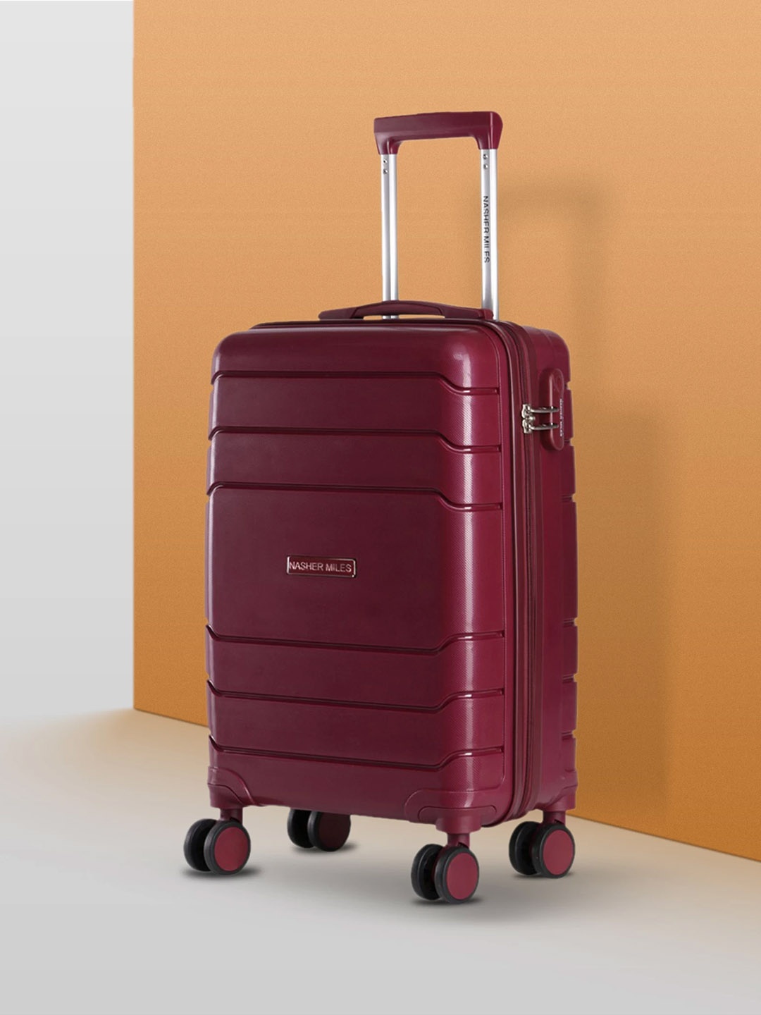 

Nasher Miles Lisbon Hard-Sided Solid Cabin Trolley Bag- 55 cm, Maroon