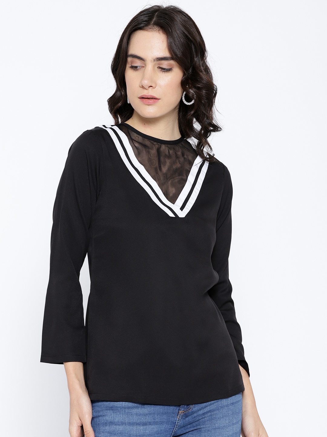

Karmic Vision Women Black Solid Top