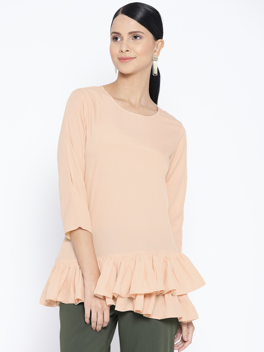 

Karmic Vision Women Beige Solid Top