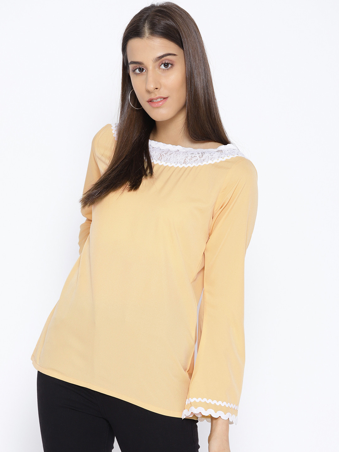 

Karmic Vision Women Yellow Solid Top